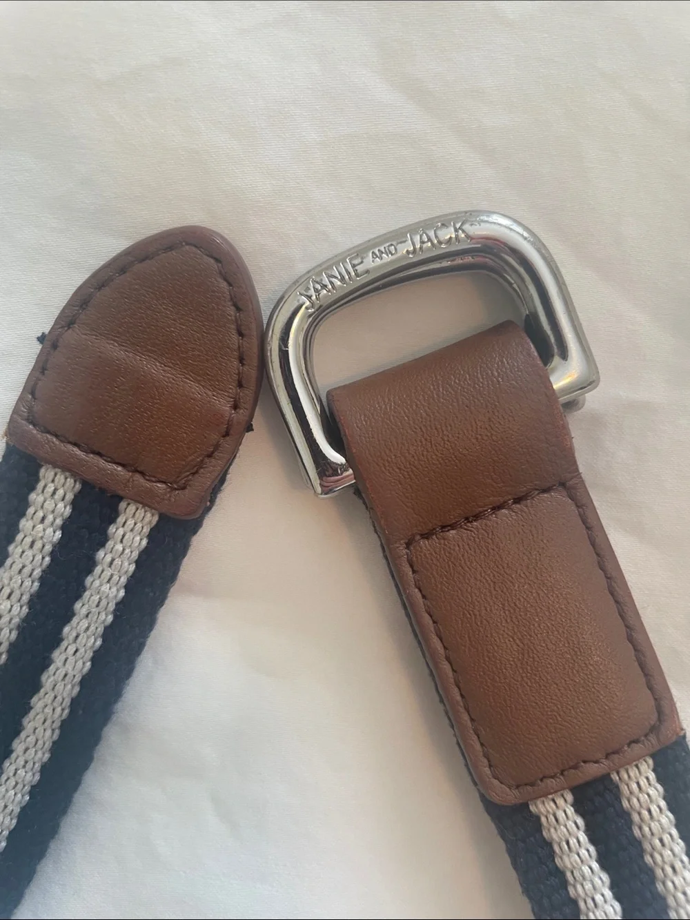 Janie and Jack Striped Navy and White Boy’s Belt Size 4 to 5